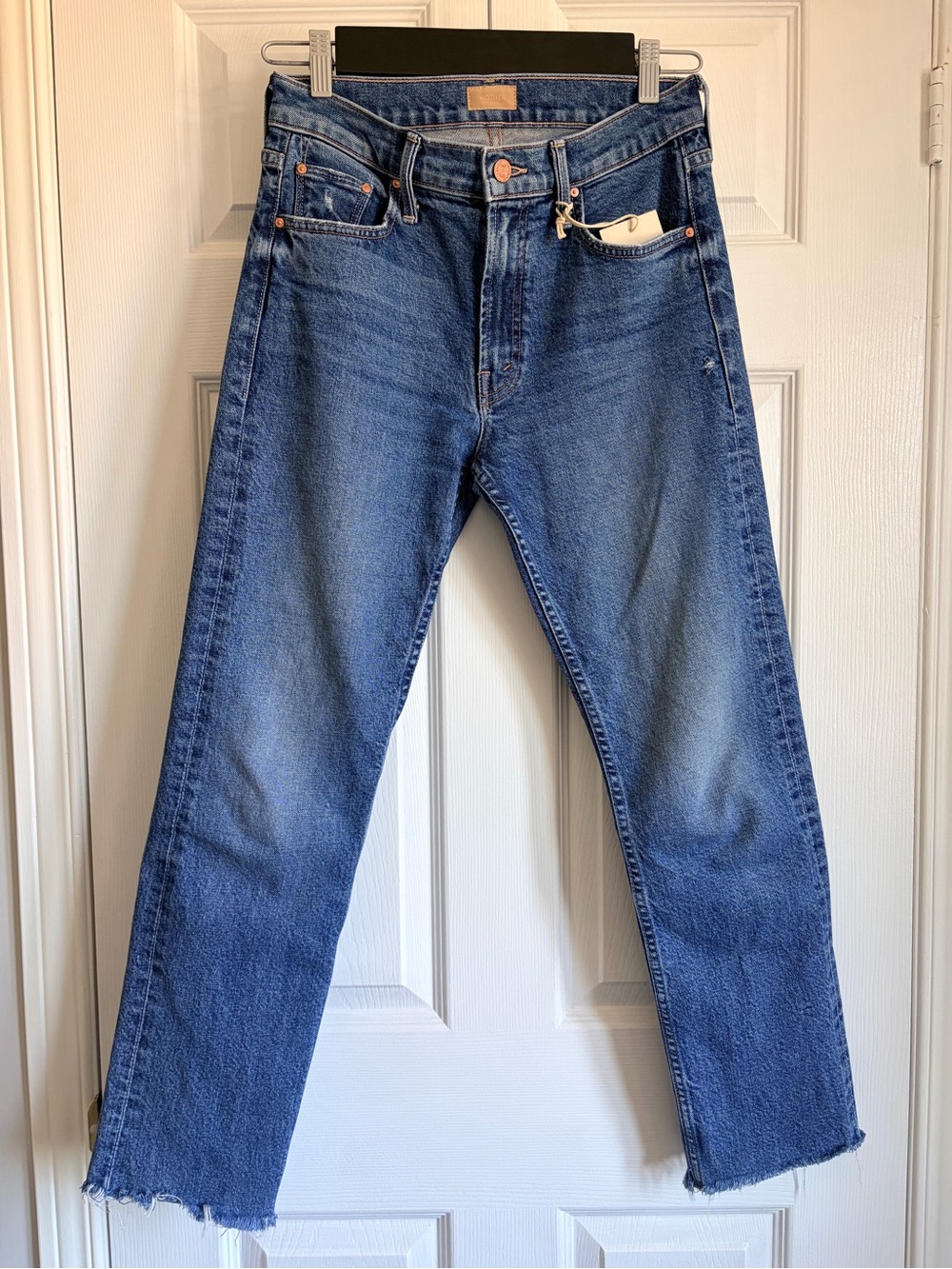 MOTHER Rider Ankle Fray Mid-Rise Jeans
